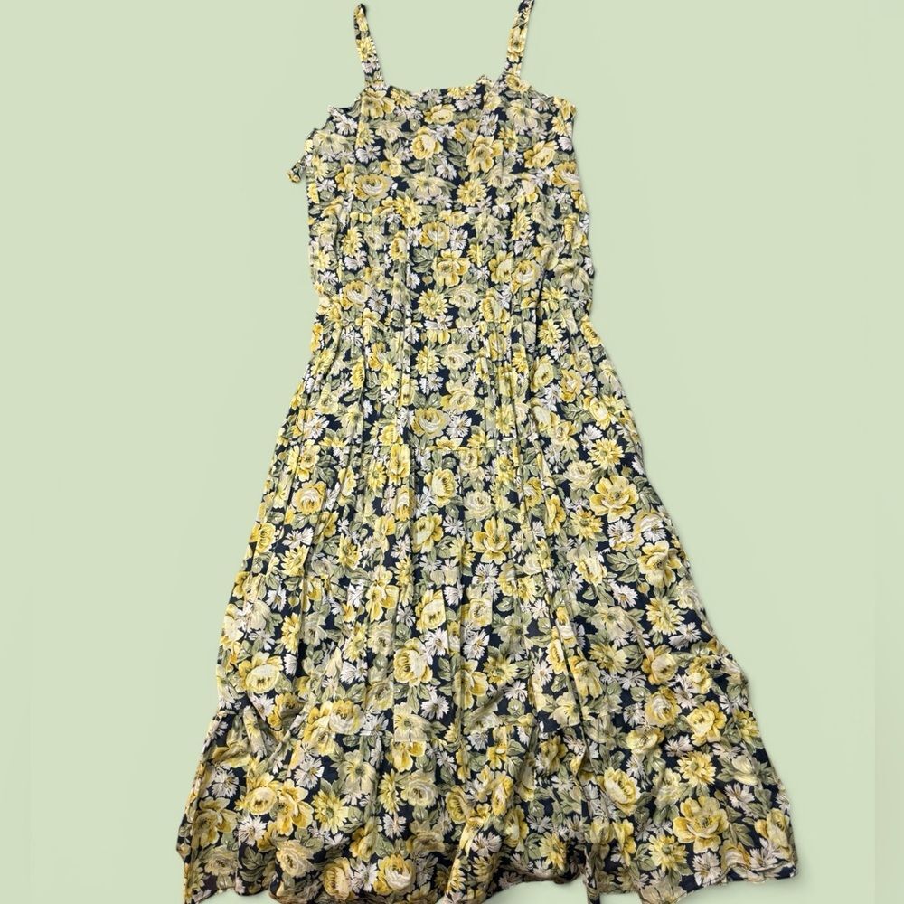 La Vie Rebecca Taylor Serena Tiered Floral Tie-Shoulder Midi Dress Size XL - Picture 8 of 16